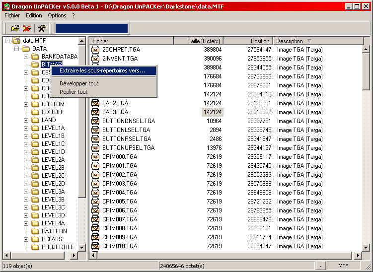 Click to view Dragon UnPACKer 5.3.1.174 screenshot